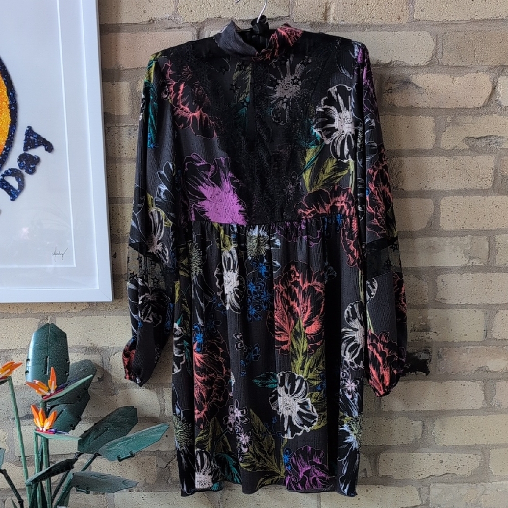 Guess Floral Long Sleeve Dress